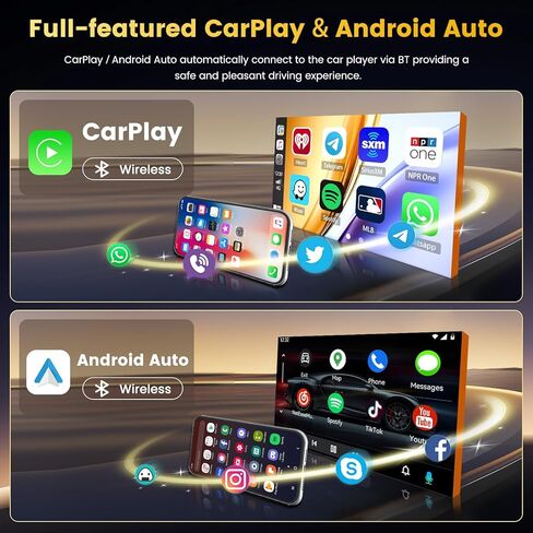 Fuluku【2+64GB】 for Honda CRV 2007-2011 Android 13 Carplay Stereo with Wireless Carplay Android Auto, 9'' Touch Screen Car Radio GPS WiFi, Bluetooth SWC Mic Backup Camera Mirror Link FM RDS in Kuwait