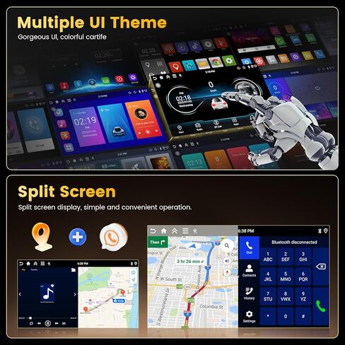 Fuluku【2+64GB】 for Honda CRV 2007-2011 Android 13 Carplay Stereo with Wireless Carplay Android Auto, 9'' Touch Screen Car Radio GPS WiFi, Bluetooth SWC Mic Backup Camera Mirror Link FM RDS in Kuwait
