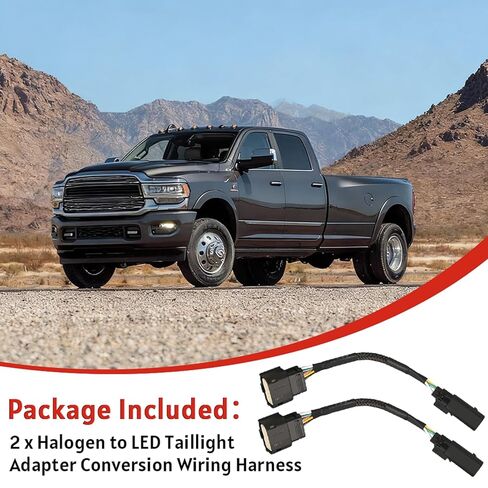 مجموعة أسلاك تحويل محول الضوء الخلفي من الجيل الخامس من الهالوجين إلى LED لـ Ram 2500 3500، 2019-2024 ترقية مصباح ذيل الشاحنة الثقيلة (جانب السائق والراكب، لا يناسب ما بعد البيع) in Kuwait