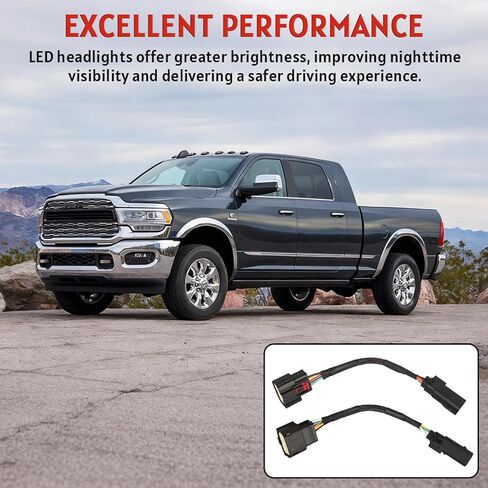 مجموعة أسلاك تحويل محول الضوء الخلفي من الجيل الخامس من الهالوجين إلى LED لـ Ram 2500 3500، 2019-2024 ترقية مصباح ذيل الشاحنة الثقيلة (جانب السائق والراكب، لا يناسب ما بعد البيع) in Kuwait