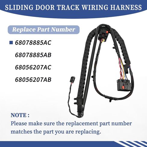 Left Driver Side Sliding Door Track Wiring Harness Fit for Dodge Chrysler Grand Caravan Town & Country 2010 2011 2012,for Ram C/V 2012 Electric Power Cable 68078885AC 68078885AB 68056207AC in Saudi Arabia