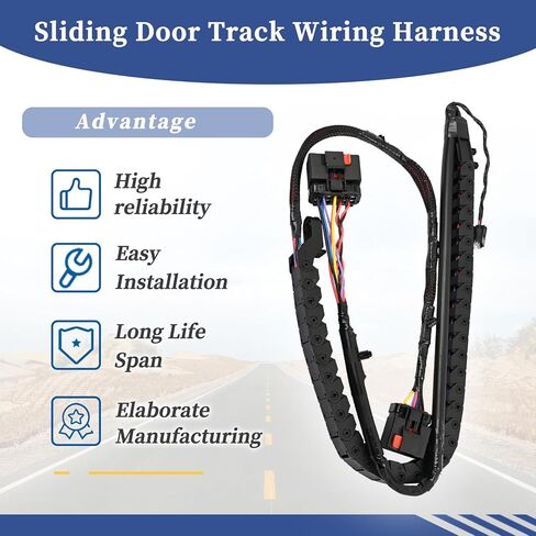 Left Driver Side Sliding Door Track Wiring Harness Fit for Dodge Chrysler Grand Caravan Town & Country 2010 2011 2012,for Ram C/V 2012 Electric Power Cable 68078885AC 68078885AB 68056207AC in Saudi Arabia