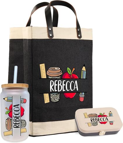 VANESSA ROSELLA Personalized Teacher Cotton Canvas Jute Bag Gift for School Life Burlap Custom Appreciation Gift in Kuwait