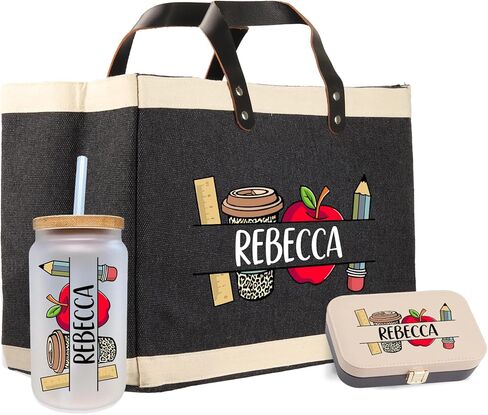 VANESSA ROSELLA Personalized Teacher Cotton Canvas Jute Bag Gift for School Life Burlap Custom Appreciation Gift in Saudi Arabia