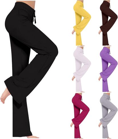 Yoga Pants Women Wide Leg Pants for Women Sports Gym Yoga Fitness Pants Comfy Slim-fit Flared Pants Home Casual Pants in Saudi Arabia