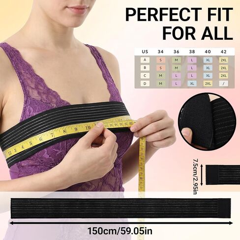 1PC Breast Support Band, Post Compression Band for Breast Augmentation/Reduction Recovery, Adjustable Sports Breast Band/Bust Binder for Running/Yoga, Breast Surgery Recovery Supplies (150X7.5cm) in Kuwait