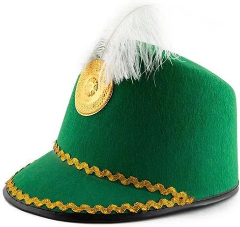 Dress Up Marching Band Hat Vintage Knight Uniform Hat Role Play Circus Ringmaster Drum Major Hats With Feather Halloween in Saudi Arabia