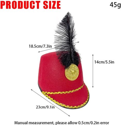 Dress Up Marching Band Hat Vintage Knight Uniform Hat Role Play Circus Ringmaster Drum Major Hats With Feather Halloween in Saudi Arabia