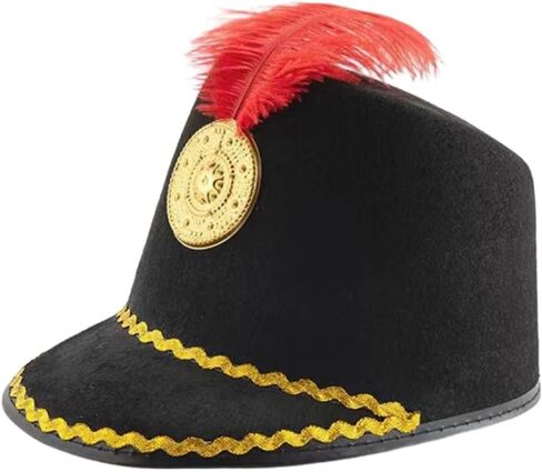 Dress Up Marching Band Hat Vintage Knight Uniform Hat Role Play Circus Ringmaster Drum Major Hats With Feather Halloween in Saudi Arabia