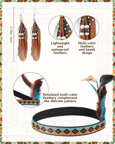 Foaincore 5 Pcs Native Princess Costume Set Aboriginal Dress Outfit for Halloween Cosplay Women in Saudi Arabia