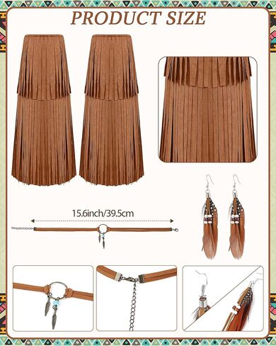 Foaincore 5 Pcs Native Princess Costume Set Aboriginal Dress Outfit for Halloween Cosplay Women in Saudi Arabia