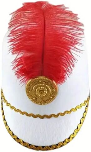 Dress Up Marching Band Hat Vintage Knight Uniform Hat Role Play Circus Ringmaster Drum Major Hats With Feather Halloween in Saudi Arabia