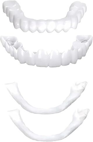 2 Pairs Top and Bottom, Adjustable Temporary Cosmetic, Natural Comfortable for Beautiful Smile Instant Confidence(White) in Saudi Arabia
