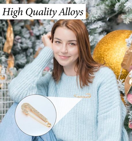 4Pcs Shawl Pin, Decorative Safety Pins for Clothing Shawl Scarf Pin Crystal Decorative Brooch Pins for Women Clothing, Stylish Shawls Clips for Dresses Shirt Backpacks Hats Jewelry in Kuwait