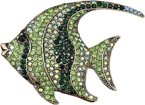 Rhinestone Blue Fish Brooch Pin for Women Girls Vintage Cartoon Animal Lapel Pins Cute Dress Accessories Birthday Christmas Wedding Jewelry in Saudi Arabia