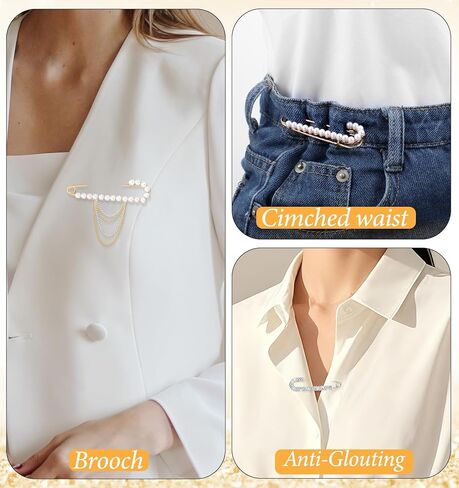 4Pcs Shawl Pin, Decorative Safety Pins for Clothing Shawl Scarf Pin Crystal Decorative Brooch Pins for Women Clothing, Stylish Shawls Clips for Dresses Shirt Backpacks Hats Jewelry in Kuwait