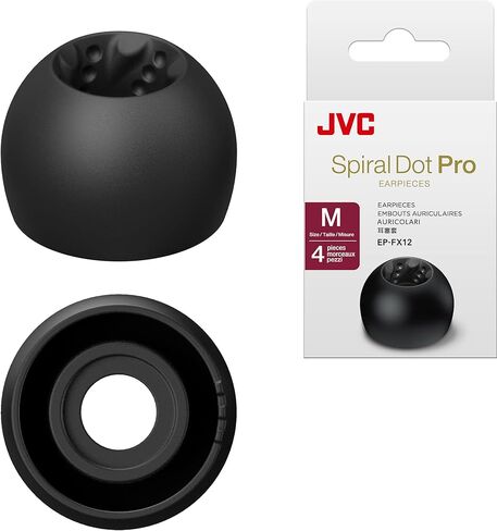 JVC EPFX12 Spiral Dot Pro Earpieces – 2 Set of (4) Ear Tips, Sizes Small Through Large, Fits Many JVC Models (Medium-Small 11mm) in Saudi Arabia