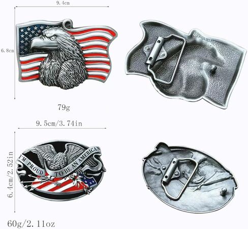 Native American Flag Belt Buckles, 2 Pieces, 2 Styles, Eagle Design in Saudi Arabia