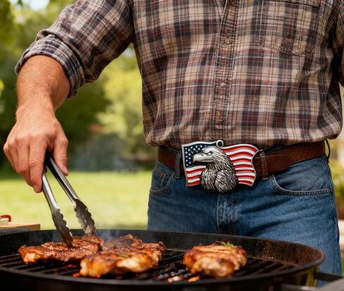 Native American Flag Belt Buckles, 2 Pieces, 2 Styles, Eagle Design in Saudi Arabia