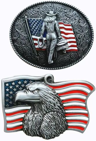 Native American Flag Belt Buckles, 2 Pieces, 2 Styles, Eagle Design in Saudi Arabia