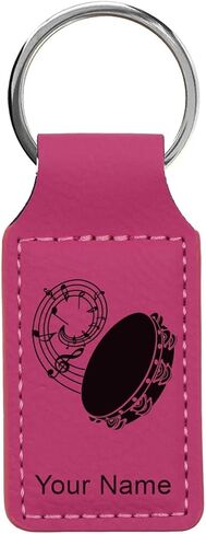 LaserGram Rectangle Keychain, Tambourine, Personalized Engraving Included in Kuwait