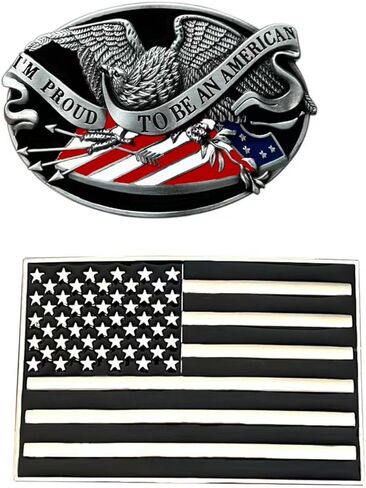 Native American Flag Belt Buckles, 2 Pieces, 2 Styles, Eagle Design in Saudi Arabia