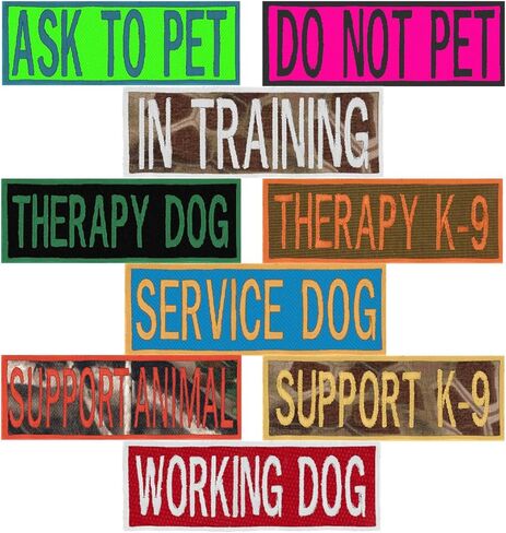 Working and Service Dog Patches Embroidered, 28 Fabrics with Over 30 Thread Color Options to Choose from. 4 Sizes. in Kuwait