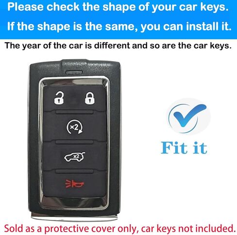 Key fob Cover with Metal Buckle Compatible with Jeep Grand Cherokee L Grand Wagoneer Smart Remote Key,Key Accessories,TPU Protection Key Case(5 Buttons Red-B) in Saudi Arabia
