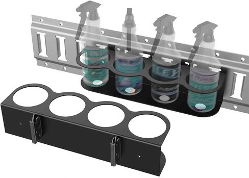 ForoGore 2 حزمة E-Track 4 ثقوب رذاذ يمكن حامل E المسار الملحقات الثقيلة جميع الأغراض زجاجة رذاذ حامل رف تخزين منظم للمقطورة المغلقة E المسار هوك أداة حامل شماعات للمقطورة in Kuwait