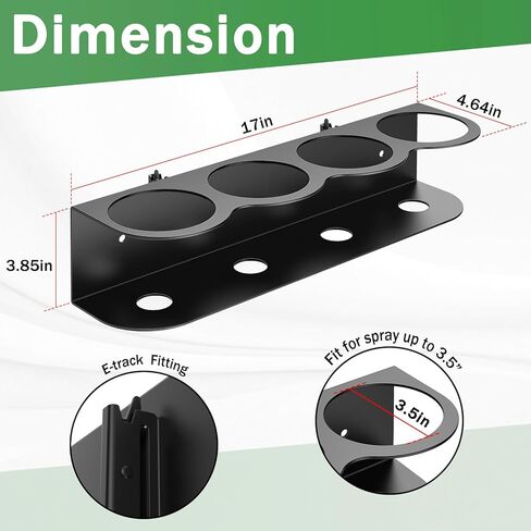 ForoGore 2 Pack E-Track 4 Holes Spray Can Holder E Track Accessories Heavy Duty All-Purpose Spray Bottle Holder Rack Organizer Storage for Enclosed Trailer E Track Hook Tool Holder Hanger for Trailer in Kuwait