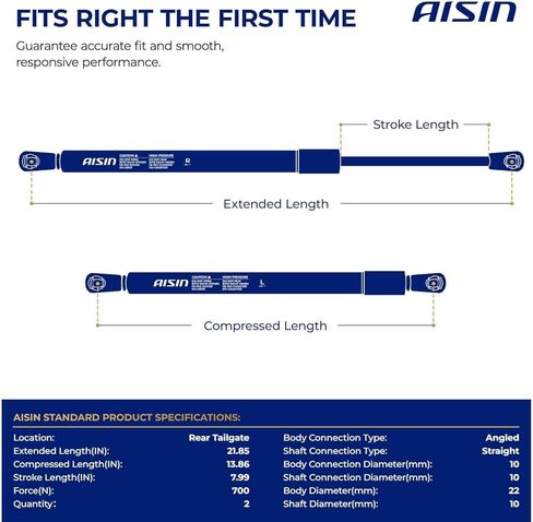 AISIN GASH-00013 رافعة الباب الخلفي الخلفية تدعم دعامات الصدمات - متوافقة مع Acura RDX 2013-2017 - مجموعة من 2 in Saudi Arabia