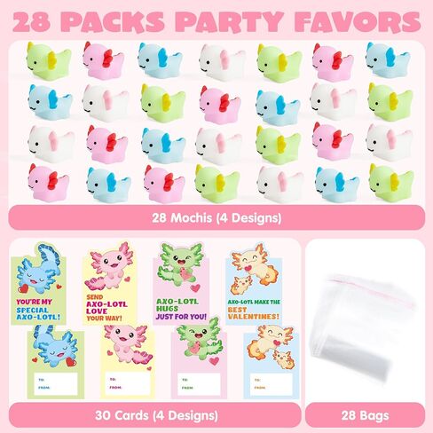 Joyin 28 حزم بطاقات هدايا لعبة Squishy للأطفال ، Kawaii Mochi للضغط مع البطاقات ، Mochi Squishy Toy Leaff Fidget for Kids Classroom Exchange Ribs Form in Kuwait