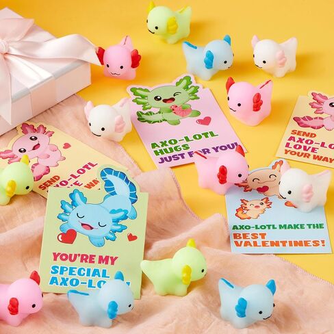 Joyin 28 حزم بطاقات هدايا لعبة Squishy للأطفال ، Kawaii Mochi للضغط مع البطاقات ، Mochi Squishy Toy Leaff Fidget for Kids Classroom Exchange Ribs Form in Kuwait