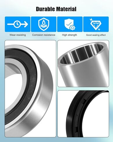 2 Set Front Axle Wheel Bearings Seals Kit Fits for Kawasaki Mule 2510 2520 3000 3010 3020 4000 4010 1993-2023 Replace 92045-3707 92049-1025 92027-1538, with Spacer Collar in Saudi Arabia