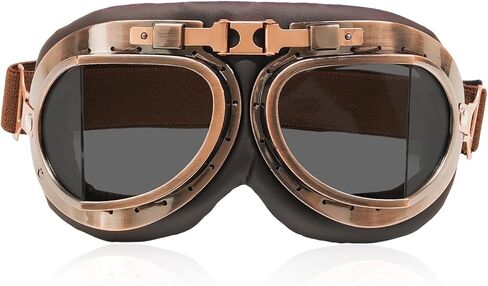 Vintage Motorcycle Goggles, Anti-Fog Dustproof Safety Riding Glasses, Anti-Scratch Windproof Pilot Style Helmet Eyewear in Saudi Arabia