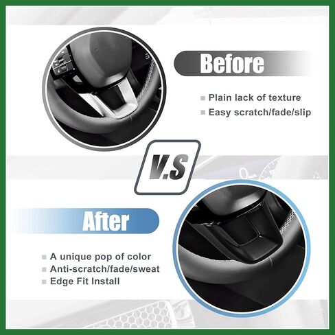 Motoforti for Honda Civic 11th Gen 22 Steering Wheel Cover Trim Center Consoles U Type Frame Trim Decor for Sedan Hatchback LX EX EX-L Sport Touring ABS Sweat-proof Bright Black Long-lasting in Saudi Arabia