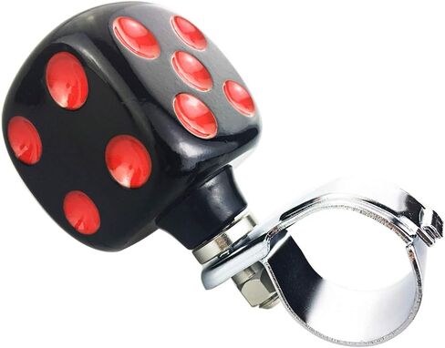 Arenbel Dice Style Wheel Assist Booster Spinner Grip Handle, Car Steering Suicide Turning Knob Fit Most Agricultural Tractors Forklifts Lawn Mowers Boats, Black Red in Saudi Arabia
