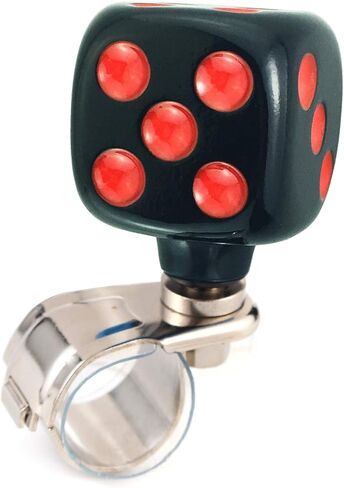 Arenbel Dice Style Wheel Assist Booster Spinner Grip Handle, Car Steering Suicide Turning Knob Fit Most Agricultural Tractors Forklifts Lawn Mowers Boats, Black Red in Saudi Arabia