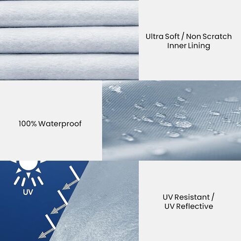 iCarCover 18-Layers Premium SUV Car Cover Waterproof All Weather Weatherproof UV Sun Protection Snow Dust Storm Resistant Outdoor Exterior Custom Form-Fit Full Padded Car Cover with Straps 176"-185"L in Saudi Arabia