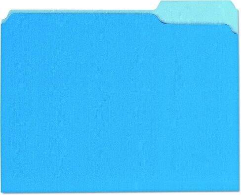 Universal UNV12301 1/3-Cut Assorted Tab Interior File Folders - Letter Size, Blue (100/Box) in Saudi Arabia