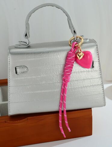 Heart Bag Charms for Backpacks Knot Rope Keychains Cute Heart Keychain Vintage Pink Keychains Purse Charms for Handbags Tote Bags Women Accessories in Kuwait