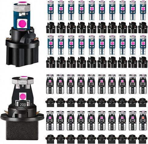 40PCS T10 T5 Car LED Bulbs Dash Lights with Twist Socket, 3030-3SMD Super Bright Vehicle Dashboard Panel Gauge Indicator Lamp, Auto Dome Map Door Courtesy Light, Universal Fit (White) in Saudi Arabia