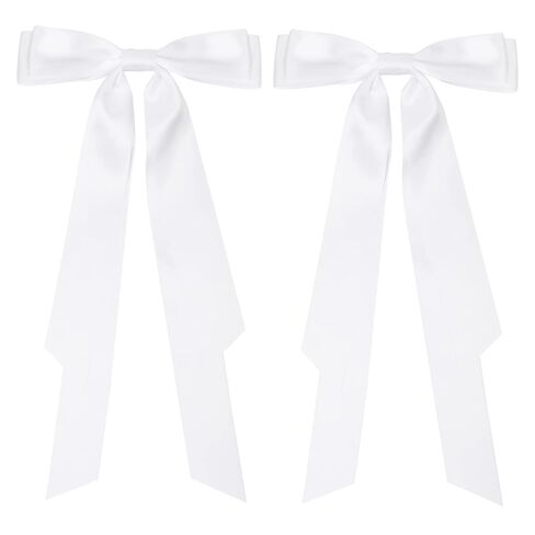 Large Satin Hair Bows Hair Ribbons for Women CEELGON 2PCS Big Long Light Blue Ballet Style Hair Bows French Barrette Vintage Accessories for Girls-Light Blue in Kuwait