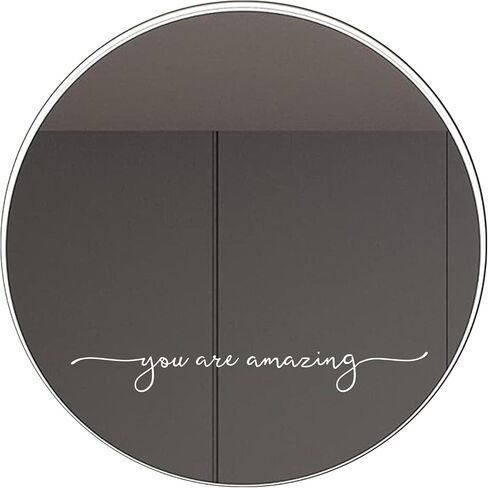 ملصق مرآة لديكور الحائط من الفينيل You Are Amazing ديكور الحمام من الفينيل لتزيين غرفة البنات ملصقات مرآة بدون مرآة 17 × 2 بوصة (أسود) in Kuwait