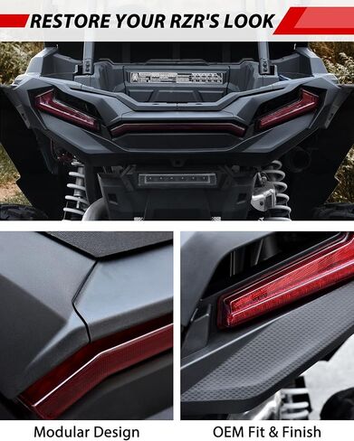 واجهة خلفية مدمجة لملحقات Polaris RZR XP 1000/ XP TURBO/TURBO S 2019-2023، غطاء مصد خلفي أسود لـ 2019-2023 RZR، استبدال #5457743-070 in Saudi Arabia