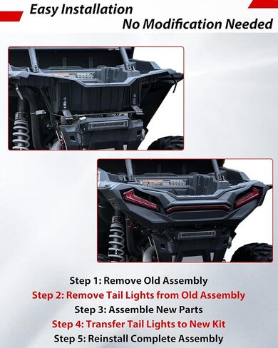 واجهة خلفية مدمجة لملحقات Polaris RZR XP 1000/ XP TURBO/TURBO S 2019-2023، غطاء مصد خلفي أسود لـ 2019-2023 RZR، استبدال #5457743-070 in Saudi Arabia