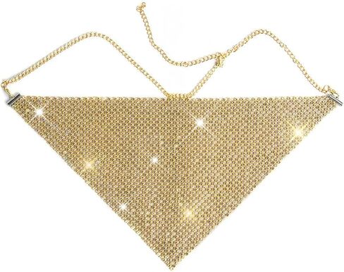 قناع شبكي من حجر الراين سباركلي قناع وجه تنكر كريستالي للحفلات والنوادي الليلية مجوهرات مغطاة بالفم للنساء (ذهبي) in Kuwait