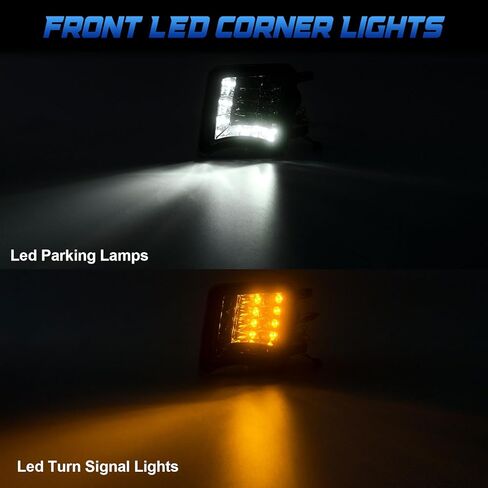 Turn Signal Lights Fits for 2009-2011 Prius(3rd Gen, XW30) 2-in-1 White DRL & Amber Turn Signal, DOT & SAE, Plug and Play, 2 Pack(Smoked Lens) LED Corner Lights in Kuwait