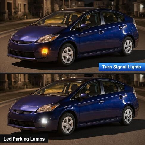 Turn Signal Lights Fits for 2009-2011 Prius(3rd Gen, XW30) 2-in-1 White DRL & Amber Turn Signal, DOT & SAE, Plug and Play, 2 Pack(Smoked Lens) LED Corner Lights in Kuwait