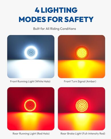 2 inch Turn Signals, 81 LEDs Front Rear Turn Signal with 4 Smoked Len Cover Fit for Harley Touring Street Glide Road King Road Glide Road King Dyna Sportster Iron 883 1200 Softail 1986-2024 in Kuwait